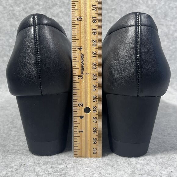 Natural Soul Shoes Womens Size 9.5 Black Wedge Heel All‎ Thru Comfort Slip On - Picture 10 of 13